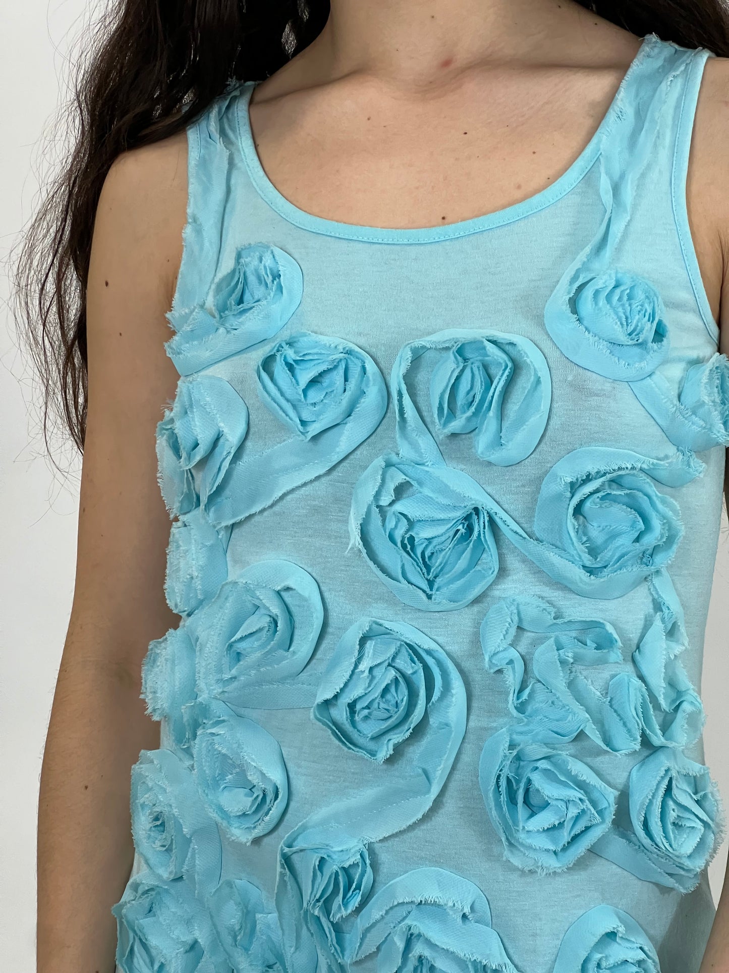 Light Blue Rose Mini Dress
