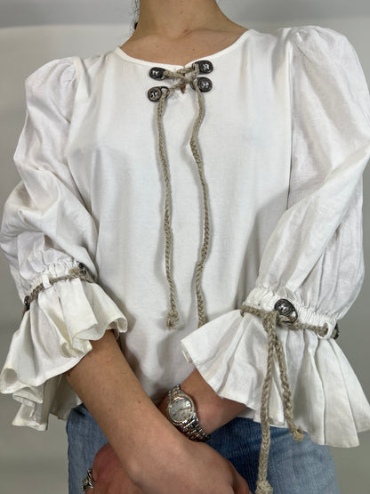 White Milkmaid Style Top