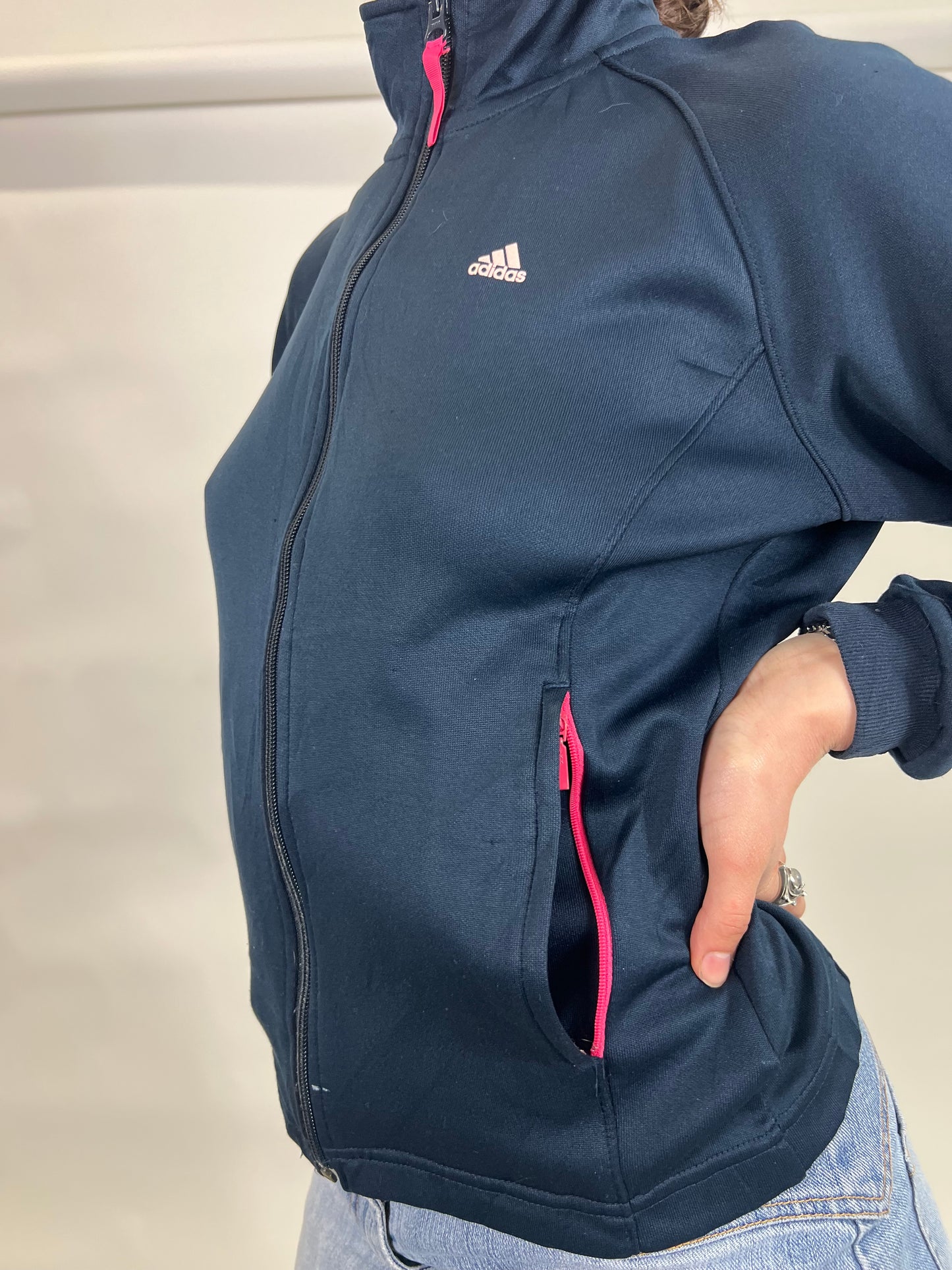 Navy Zip Up Adidas Track Jacket