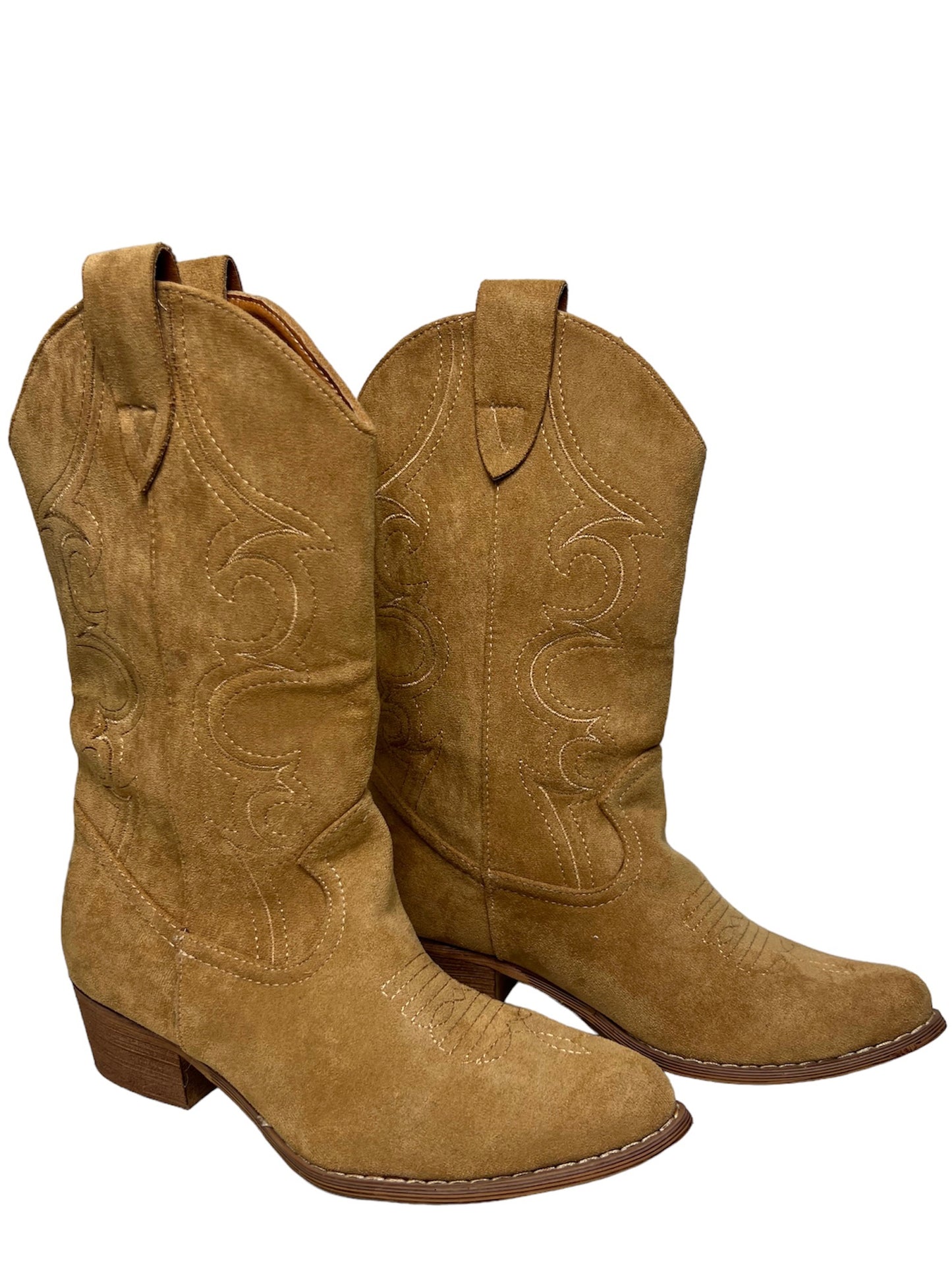 Beige Suede Deadstock Cowboy Boots ￼