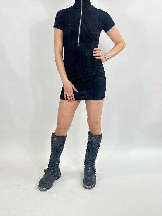 Black Mini Dress with Zip