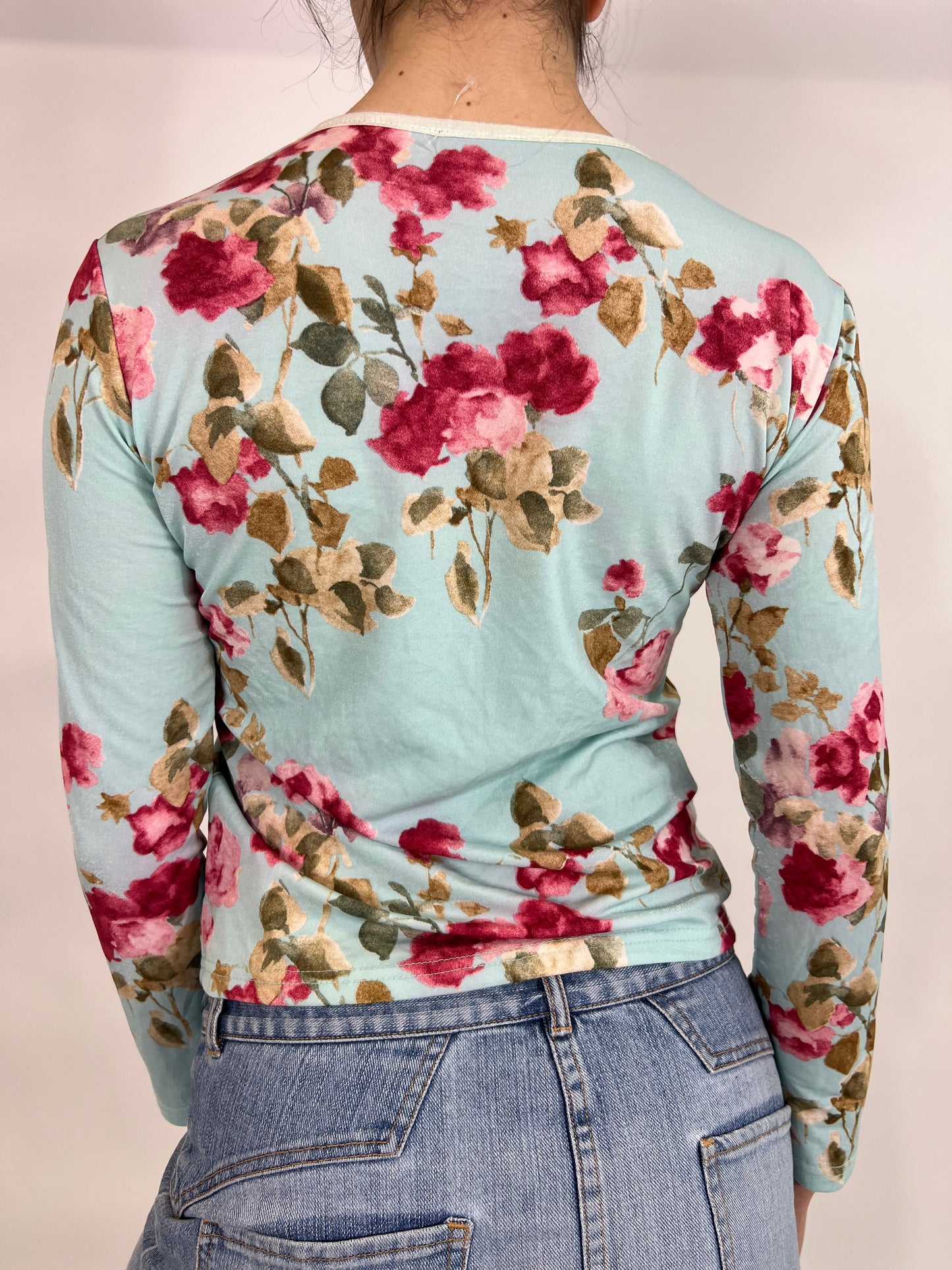 Baby Blue Floral Cardigan Top