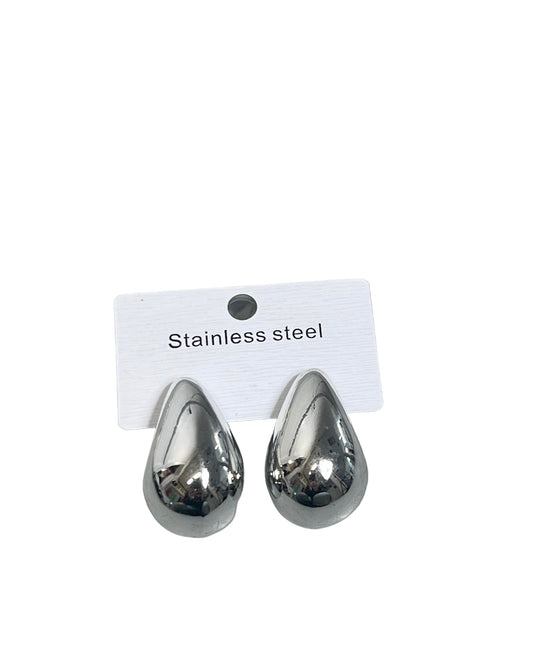 Large Silver Drop Earrings
