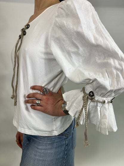 White Milkmaid Style Top