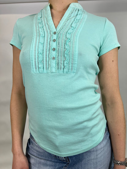 Light Turquoise Button Up Top