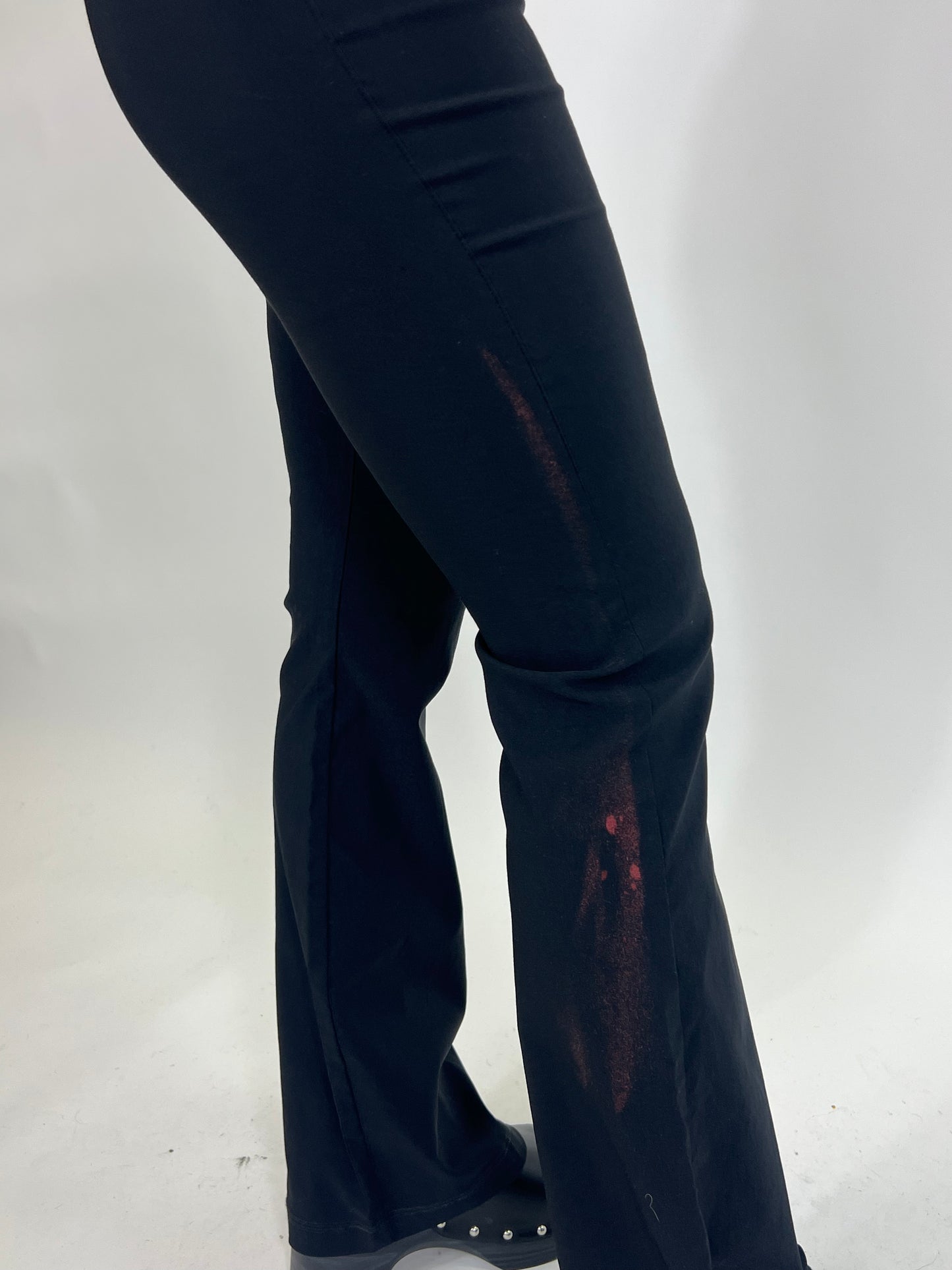 Black Stretchy Flared Trousers