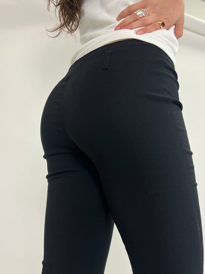 Black Stretchy Flared Trousers
